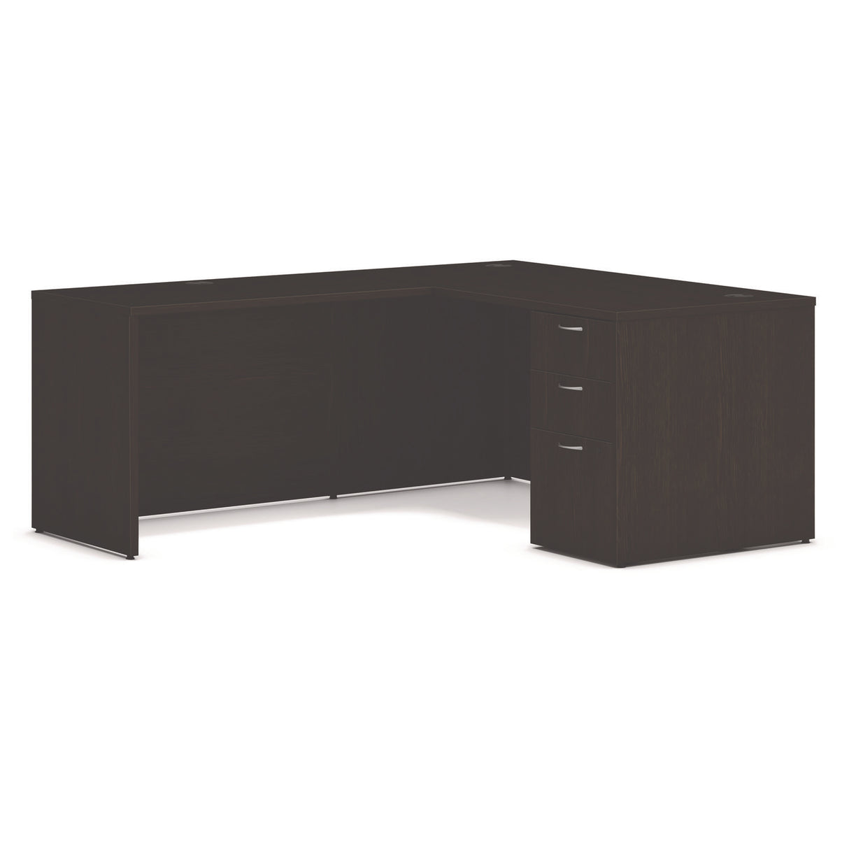 HON Mod L-Station Single Pedestal Desk Bundle, 60" x 72" x 29", Java Oak (L6072L1BBFJA)