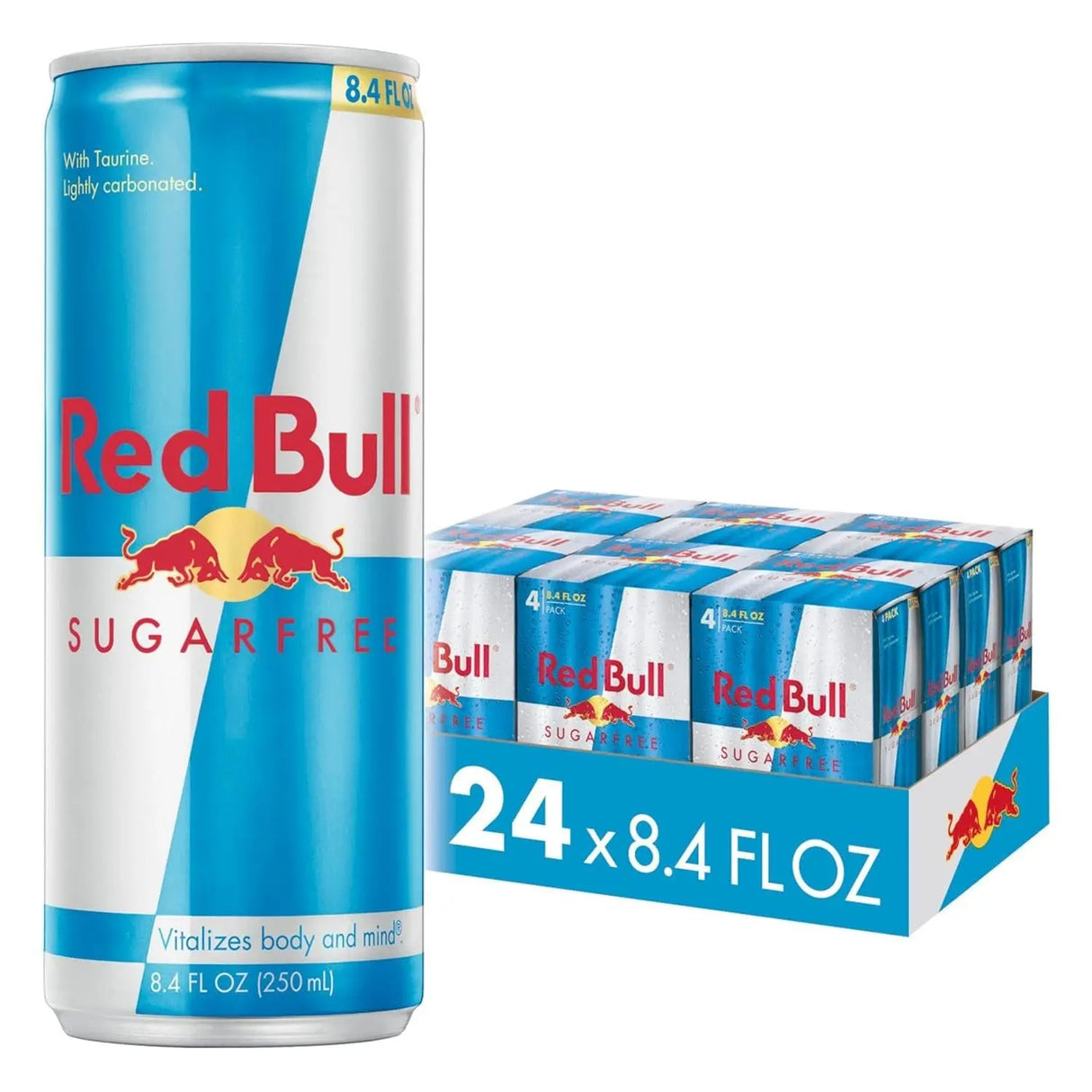Sugar Free Energy Drink with 80Mg Caffeine plus Taurine & B Vitamins, 8.4 Fl Oz, 6 Packs of 4 Cans (Pack of 24)