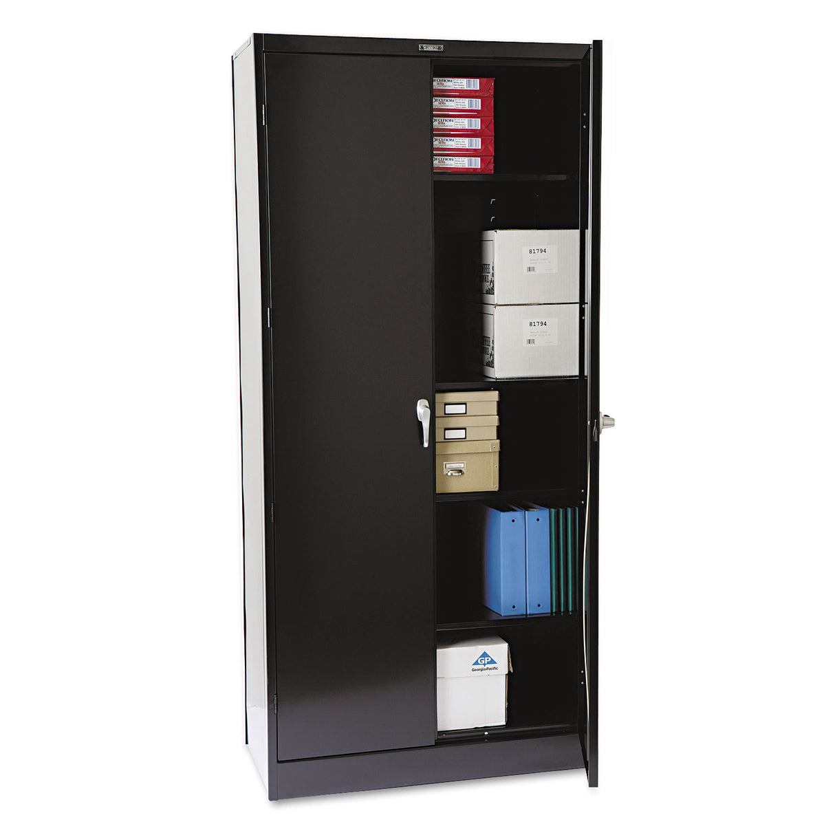 Tennsco 78" High Deluxe Cabinet, 36w x 18d x 78h, Black (1870BK)