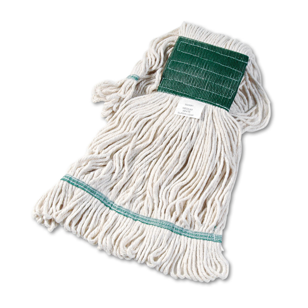 BoardwalkÂ® Super Loop Mop Heads, Medium, White, 12 Mops (BWK502WHCT)