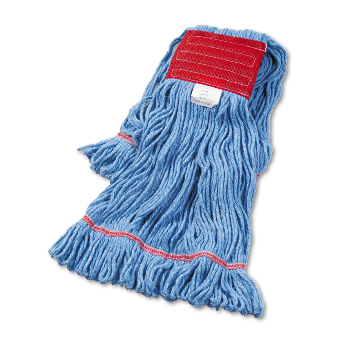 BoardwalkÂ® Super Loop Wet Mop Head, Cotton/Synthetic, Large, Blue (BWK503BLEA)