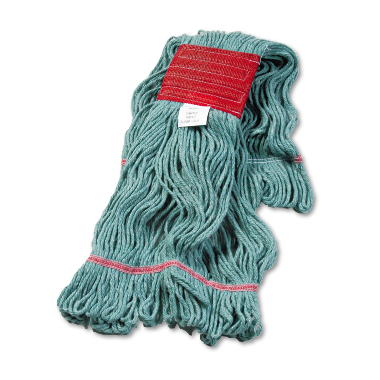 BoardwalkÂ® Super Loop Wet Mop Head, Cotton/Synthetic, Large, Green (BWK503GNEA)