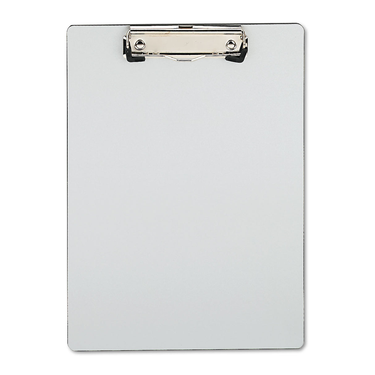 Universal Plastic Brushed Aluminum Clipboard, Portrait Orientation, 0.5" Clip Capacity, Holds 8.5 x 11 Sheets, Silver (UNV40303)