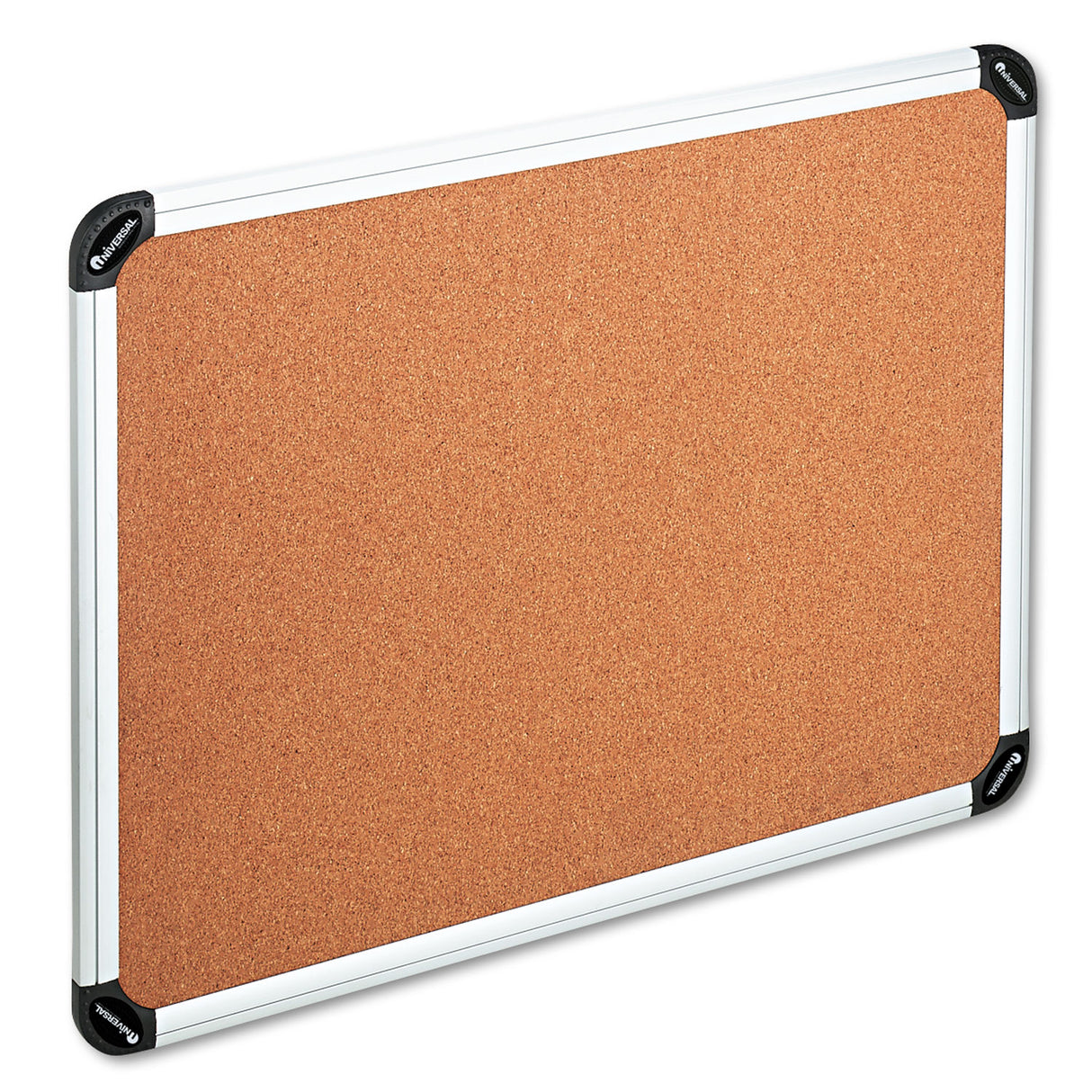 Universal Cork Board with Aluminum Frame, 48 x 36, Tan Surface, Silver Frame (UNV43714)