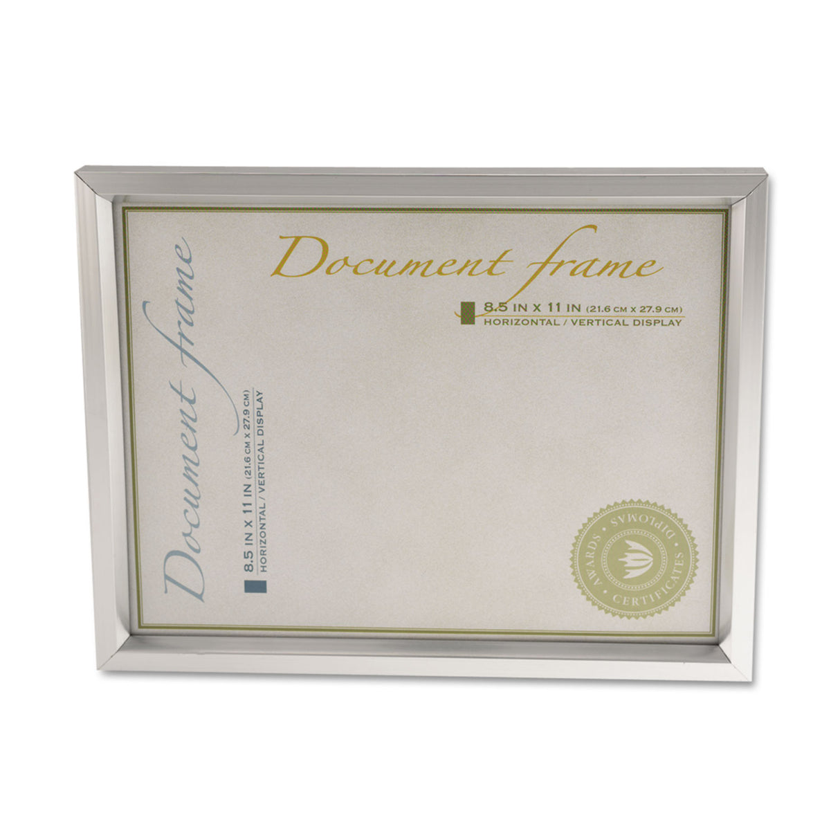 Universal Plastic Document Frame, for 8.5 x 11, Easel Back, Metallic Silver (UNV76853)