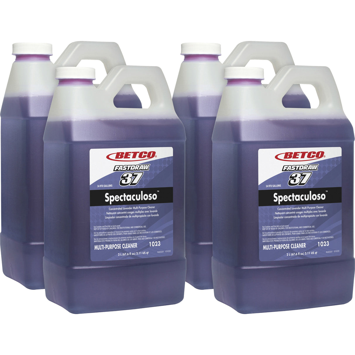 Betco Spectaculoso Multipurpose Cleaner, Lavender Scent, 67.6 oz Bottle, 4/Carton (10234700)