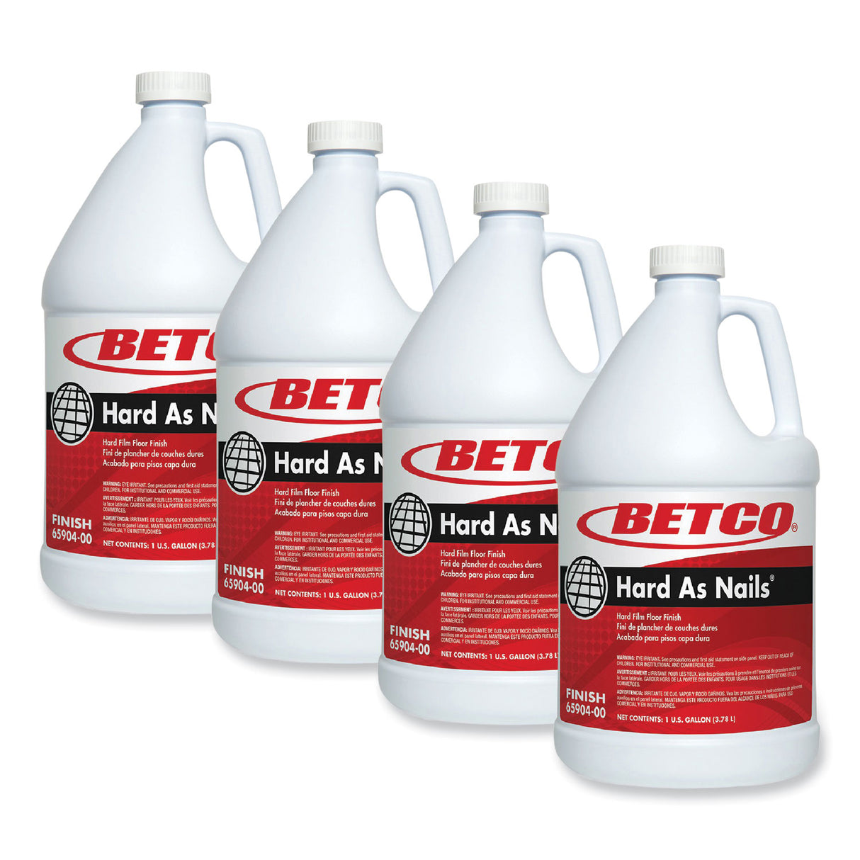 Betco Hard As Nails Floor Finish, 1 gal Bottle, 4/Carton (6590400)
