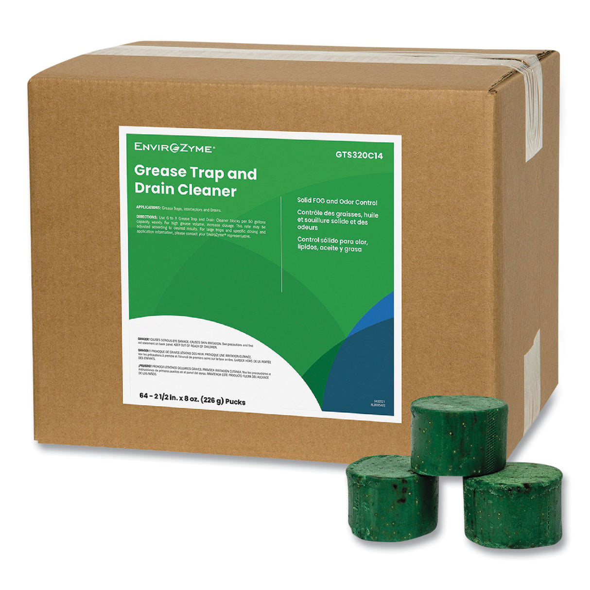 Betco FOG Puck Large Grease Trap and Drain Cleaner, 8 oz, 64/Carton (Z320C1400)
