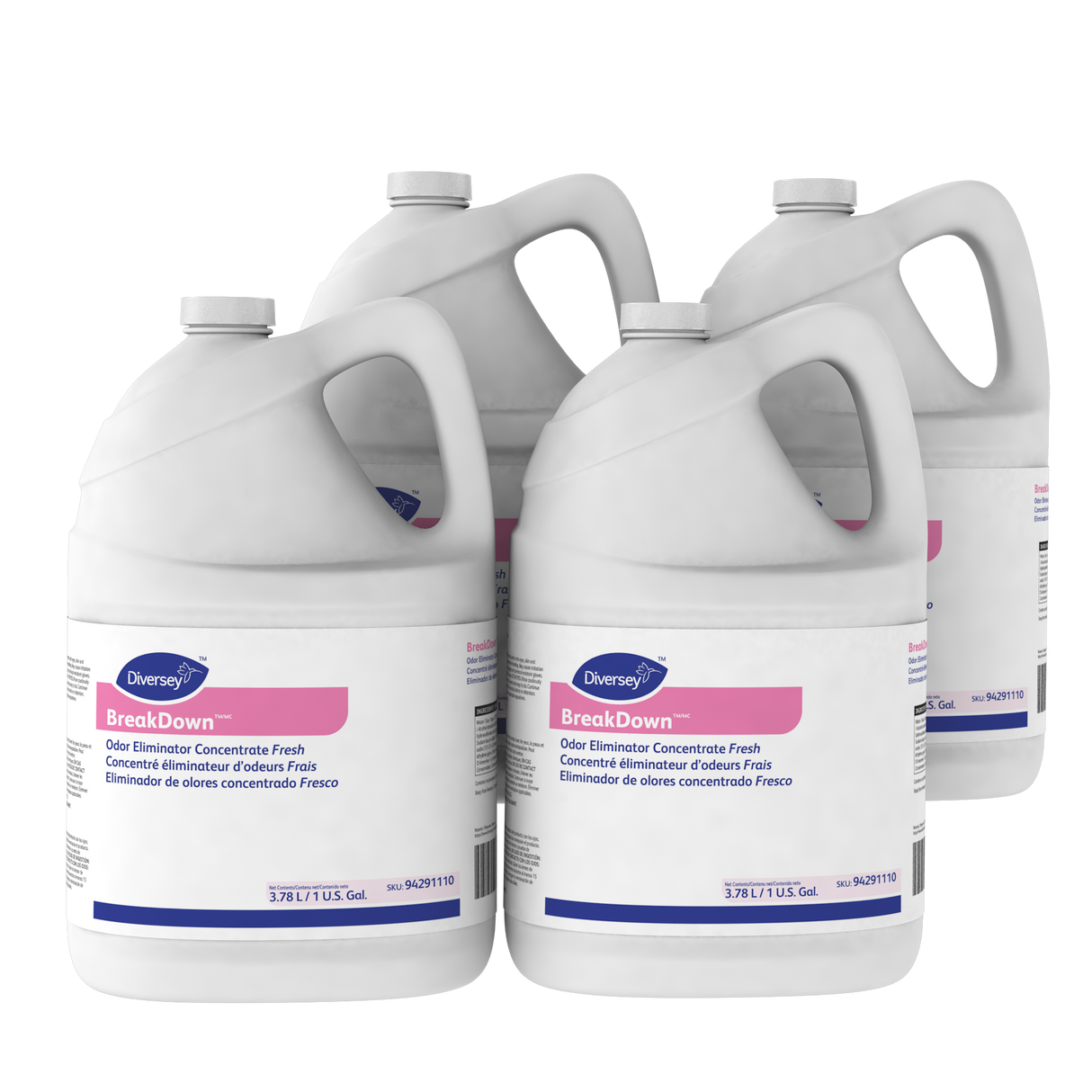 Diversey Breakdown Odor Eliminator, Fresh Scent, Liquid, 1 gal Bottle (94291110)