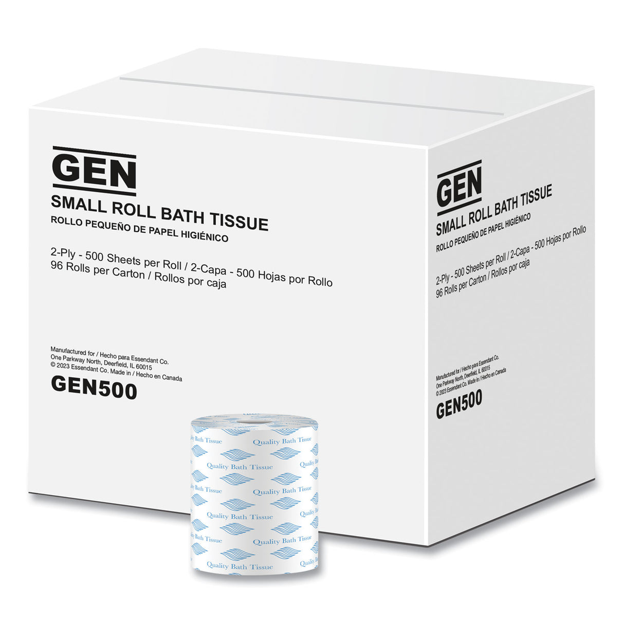 GENÂ® Standard Toilet Paper, 2-Ply, 500 Sheets, 96 Rolls (GEN500)