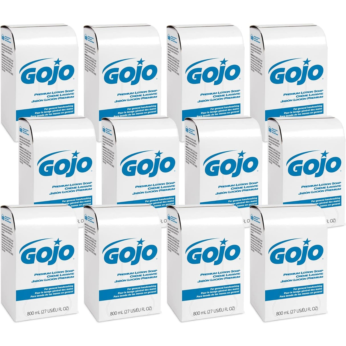 GOJO Premium Lotion Soap Refill, Waterfall Scent, 800 mL, 12/Carton (910612CT)