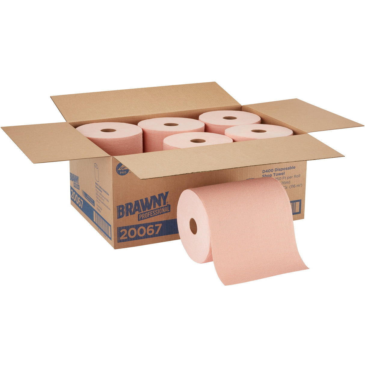 Brawny goRag Premium All-Purpose DRC Roll Wipers, 10" x 250 ft, Orange, 6/Carton (20067)