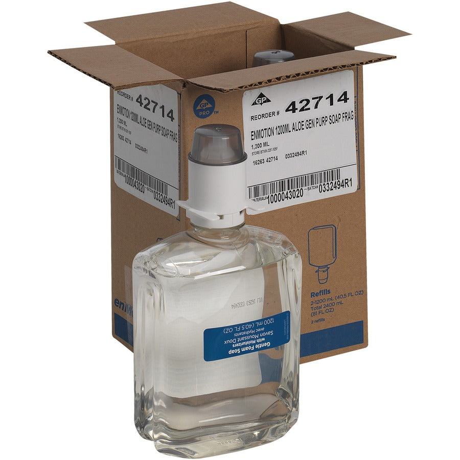 Georgia Pacific Professional GP enMotion Automated Touchless Moisturizing Gentle Foam Soap Refill, Unscented, 1,200 mL, 2/Carton (42714)