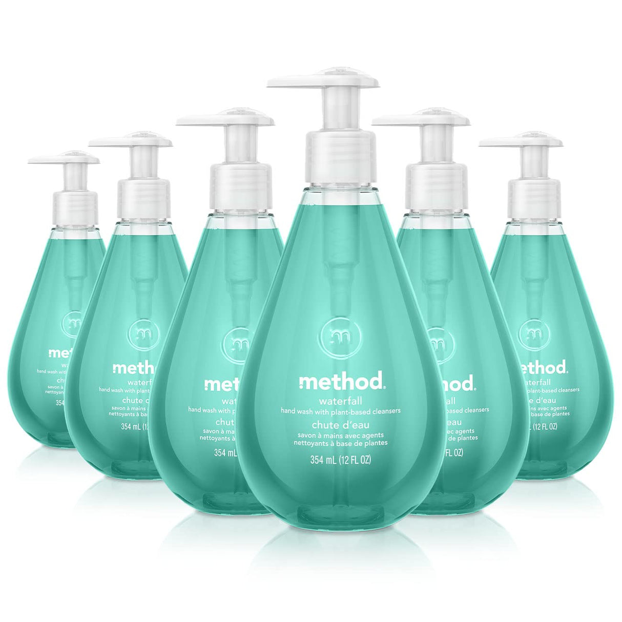 Method Gel Hand Wash, Waterfall, 12 oz Pump Bottle, 6/Carton (00379CT)