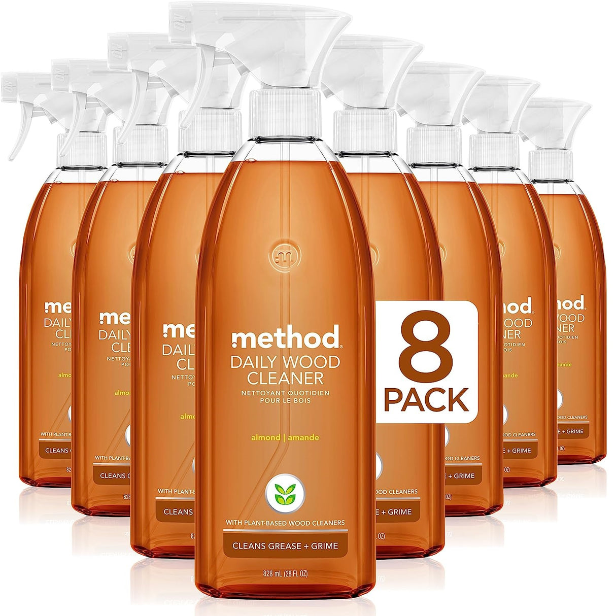 Method Daily Wood Cleaner, 28 oz Spray Bottle, 8/Carton (01182CT)