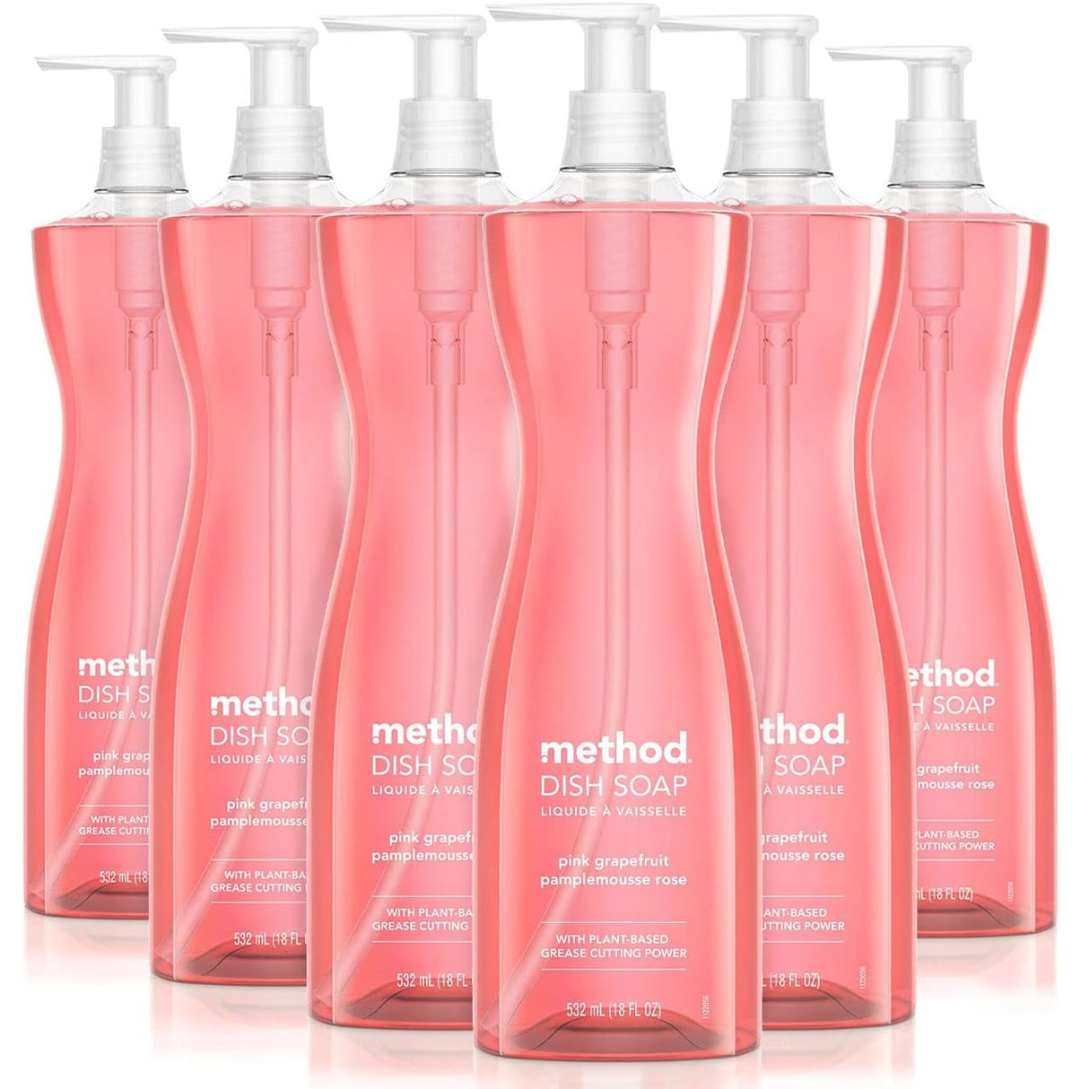 MethodÂ® Dish Soap Pump, Grapefruit, 18-oz. Pump Bottle, 6 Bottles (10468)