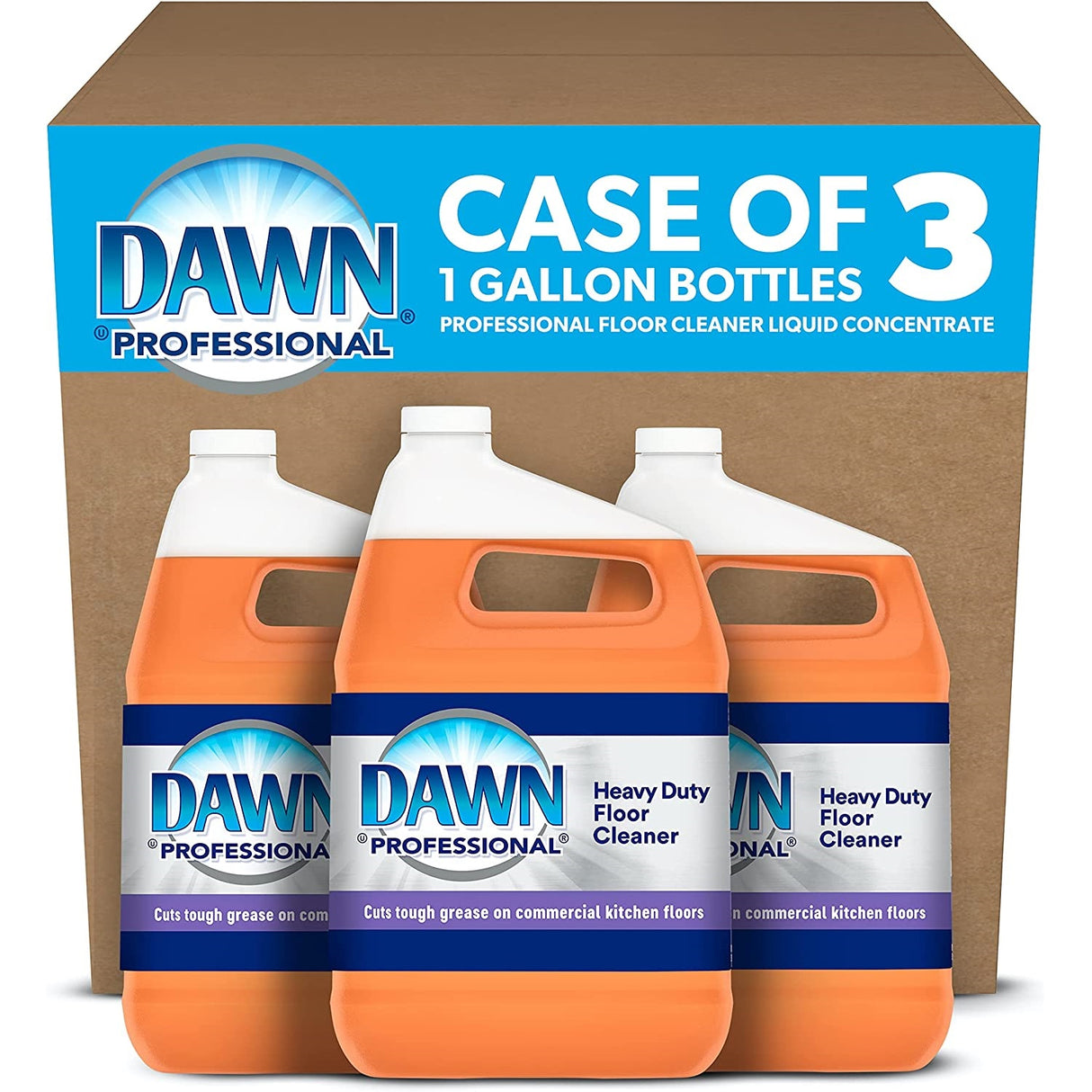 Dawn Heavy-Duty Floor Cleaner, Neutral Scent, 1 gal Bottle, 3/Carton (08789)