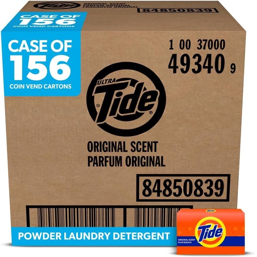 TideÂ® Vending-Design Laundry Detergent, Powder, 1.5 oz., 156 Packs (49340)