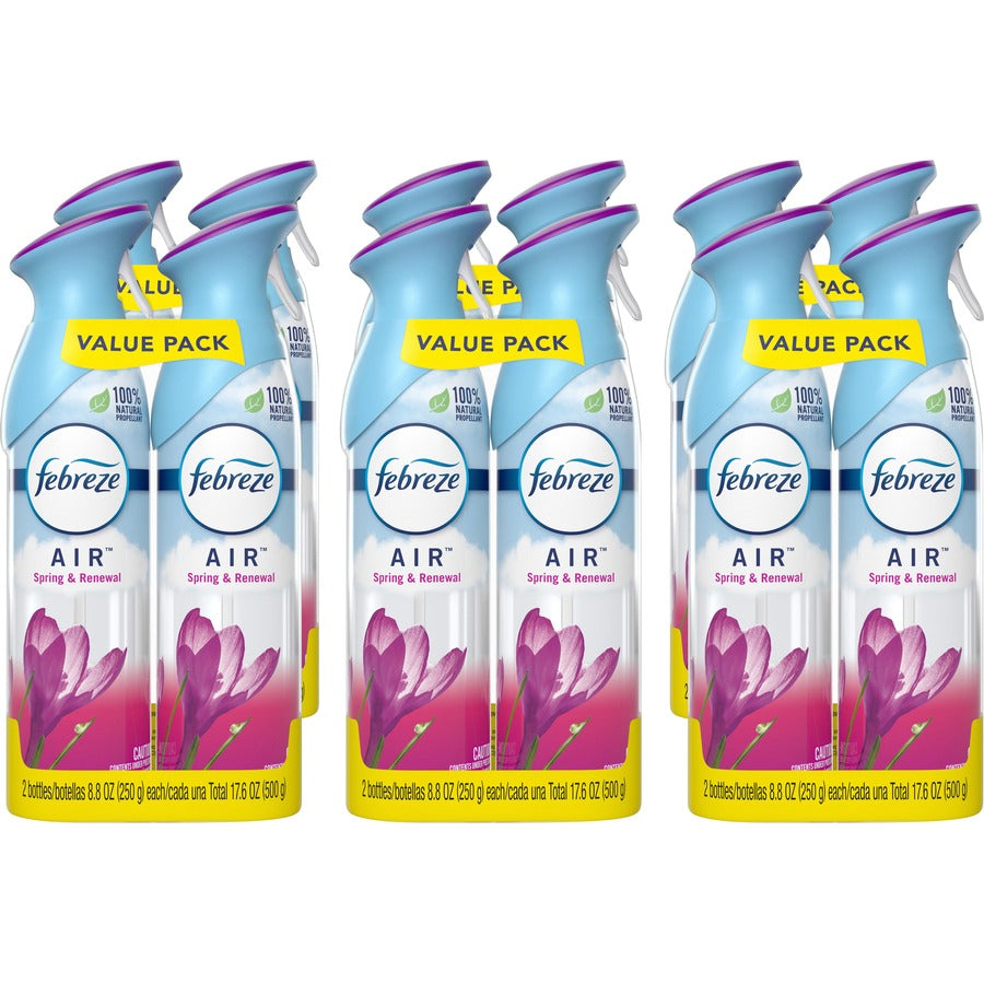 Febreze AIR, Spring and Renewal, 8.8 oz Aerosol Spray, 2/Pack, 6 Pack/Carton (97805)