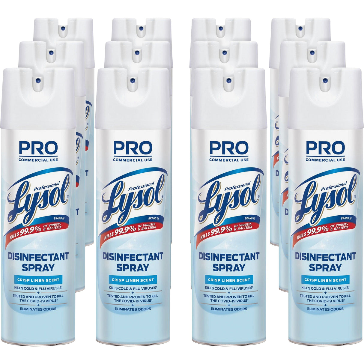 LysolÂ® Pro Disinfectant Spray, Linen Scent, 19 oz., 12 Cans (74828CT)