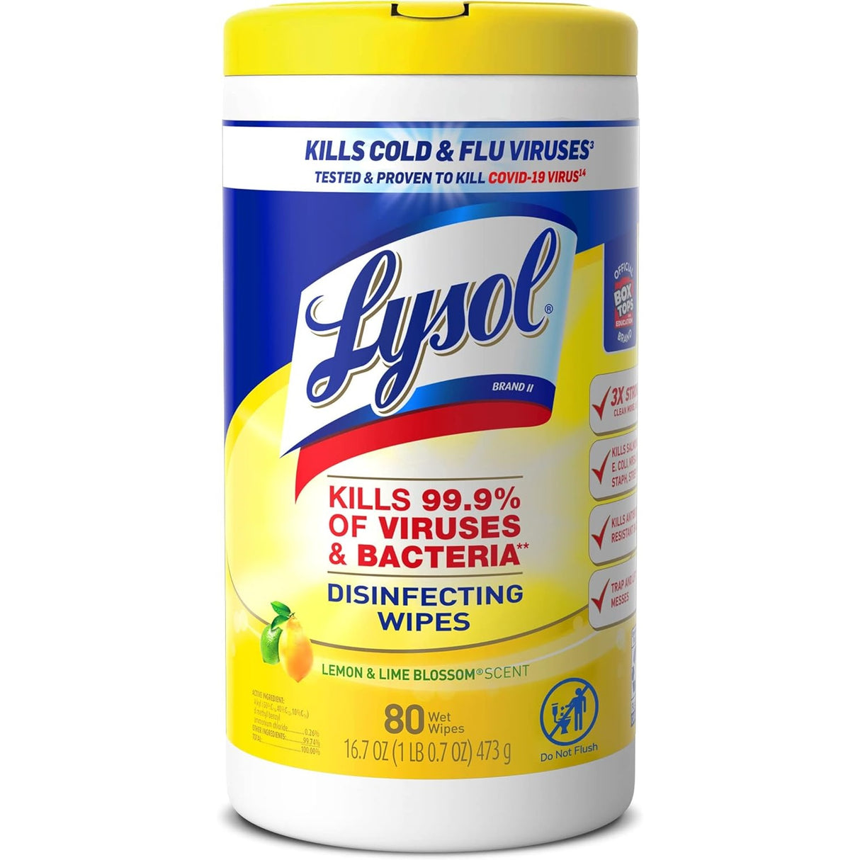 LysolÂ® Disinfecting Wipes, Lemon & Lime Blossom, 80 Wipes (77182EA)