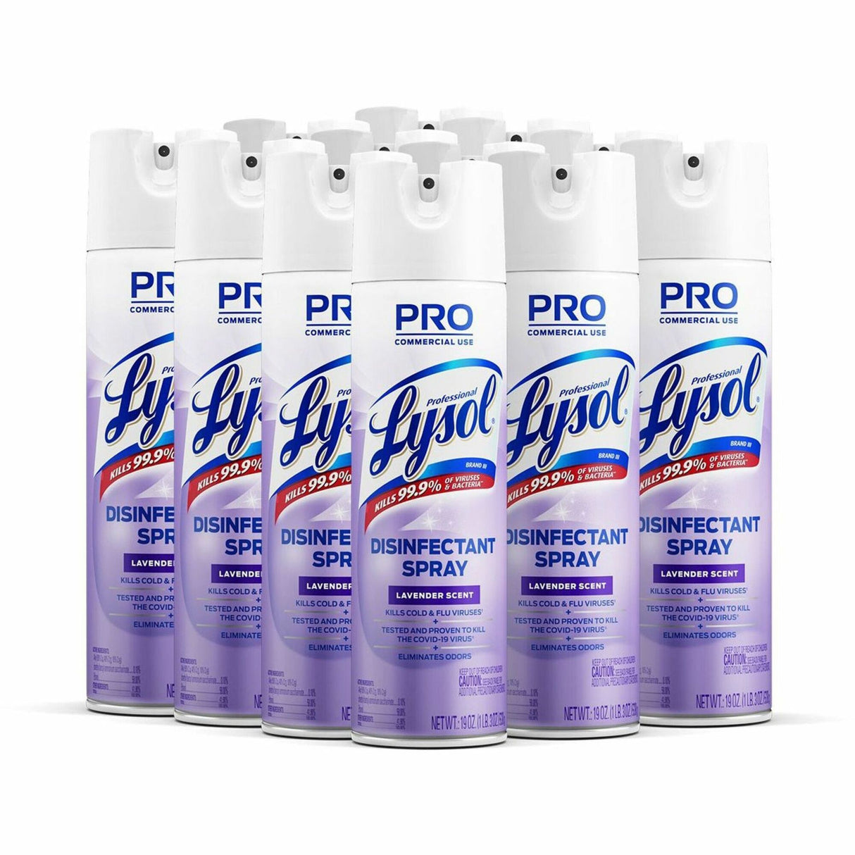 LysolÂ® Pro Disinfectant Spray, Lavender, 19 oz., 12 Cans (89097CT)