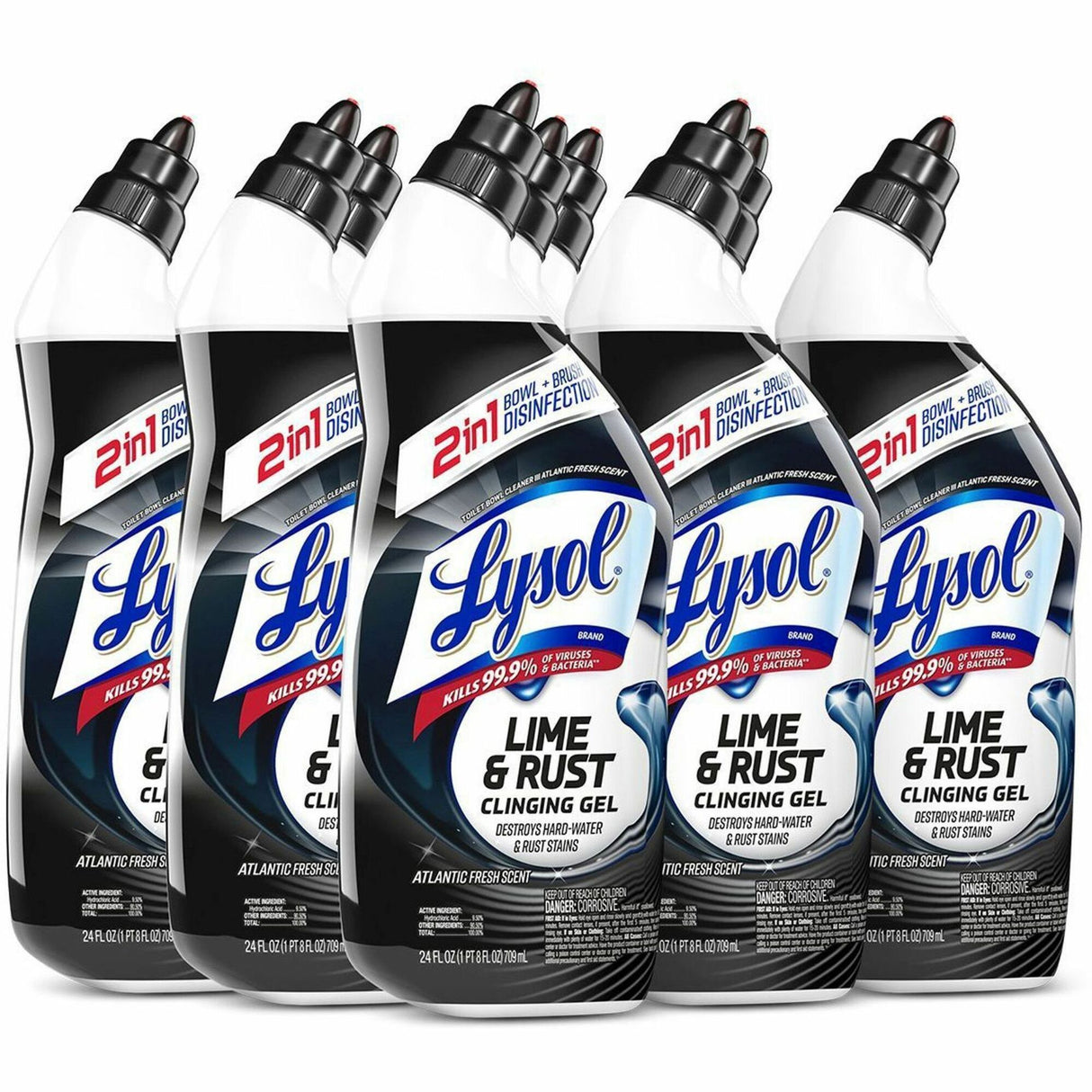 LysolÂ® Toilet Bowl Cleaner, Lime/Rust Remover, 24 oz, 9 Bottles (98013)