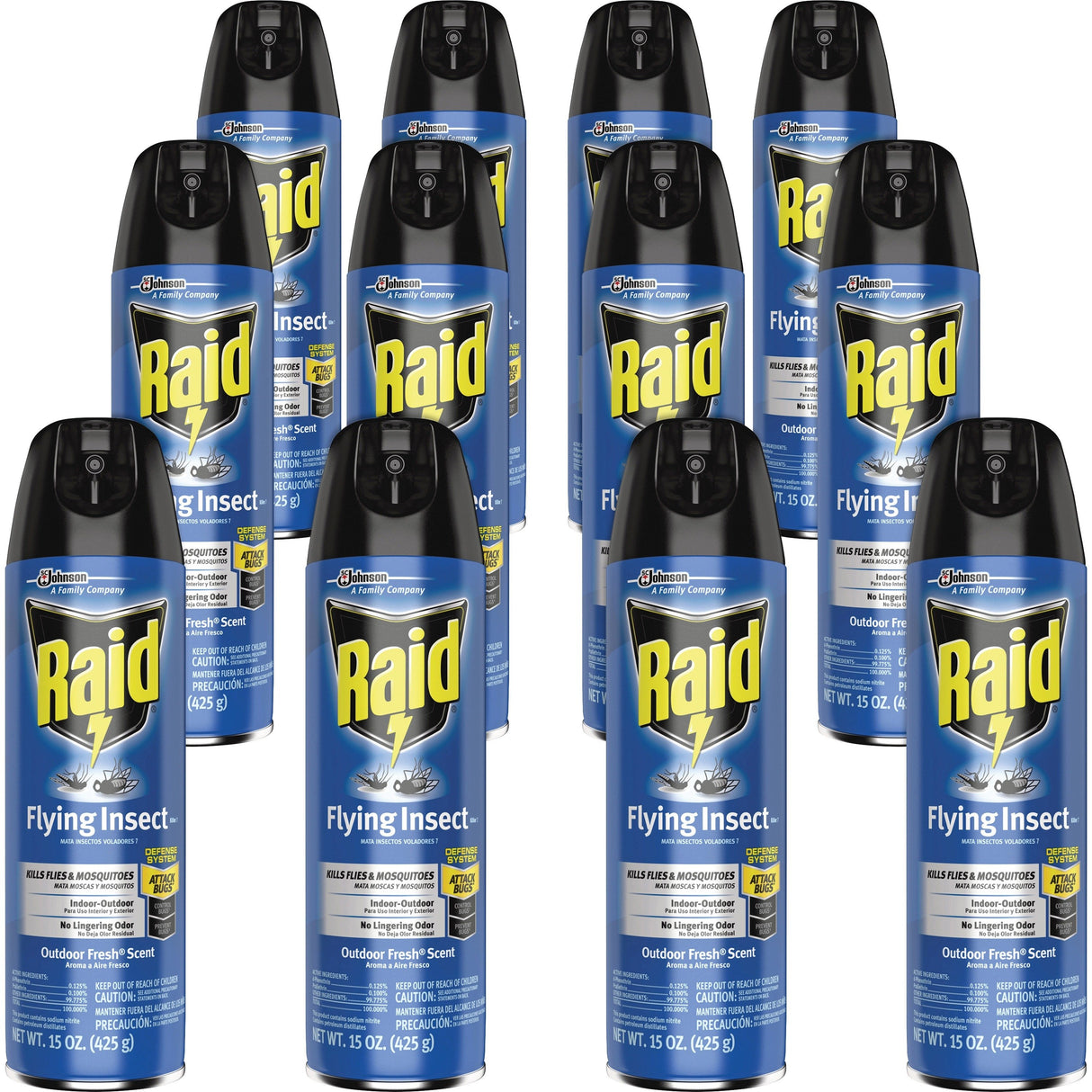 Raid Flying Insect Killer, 15 oz Aerosol Spray, 12/Carton (300816)