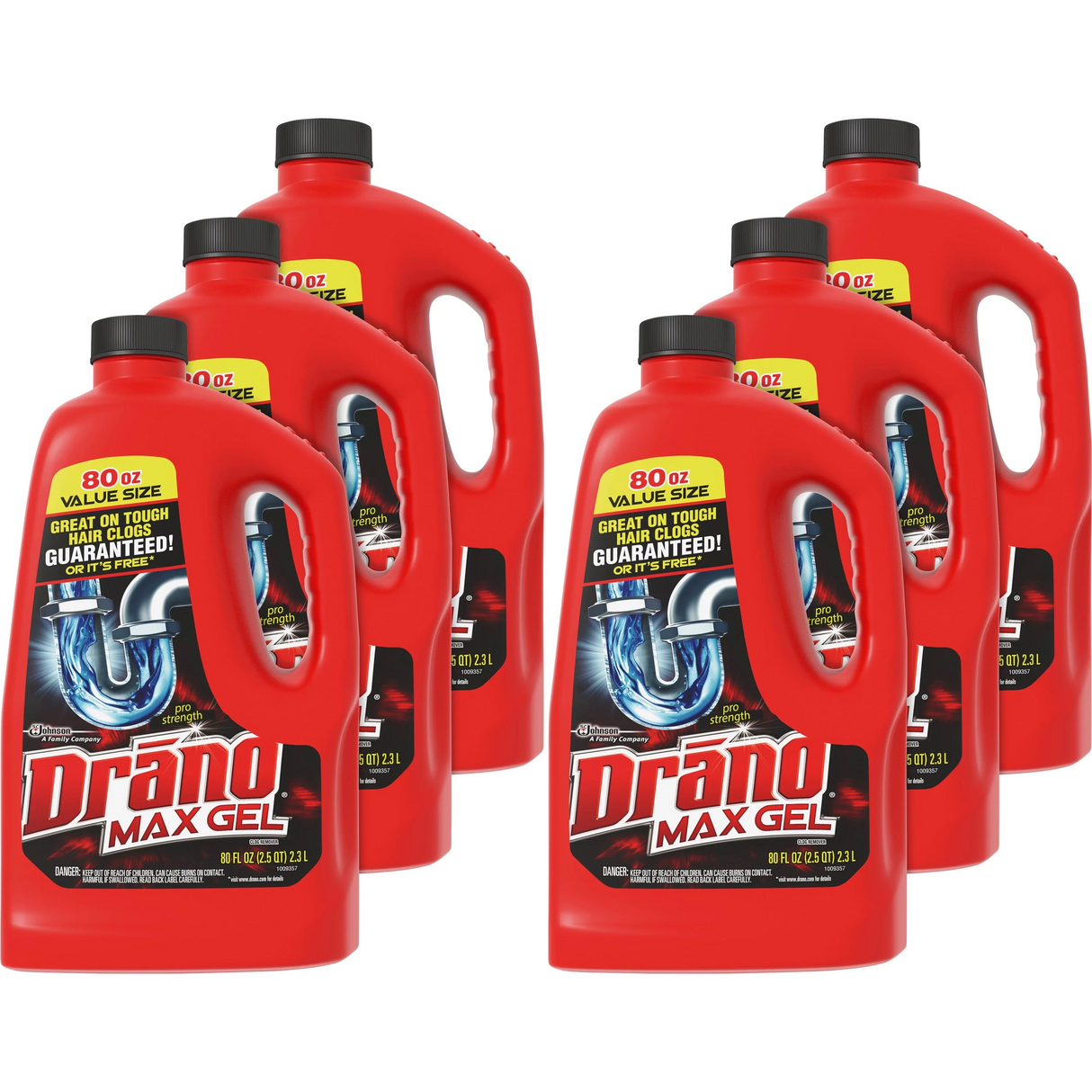 Max Gel Clog Remover, Bleach Scent, 80 oz Bottle, 6/Carton