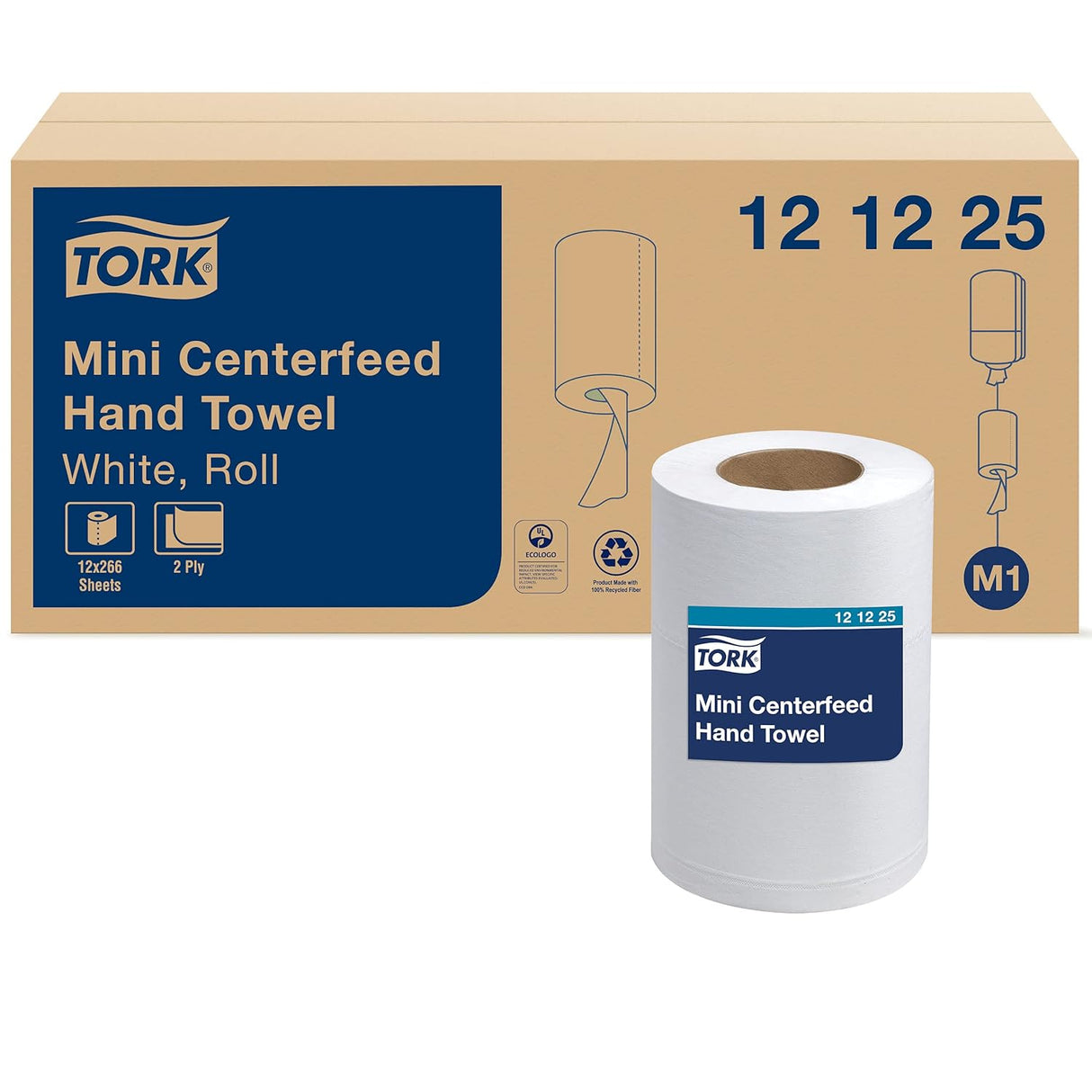 TorkÂ® Advanced Soft Mini Center-Pull Hand Towels, White, 12 Rolls (121225)