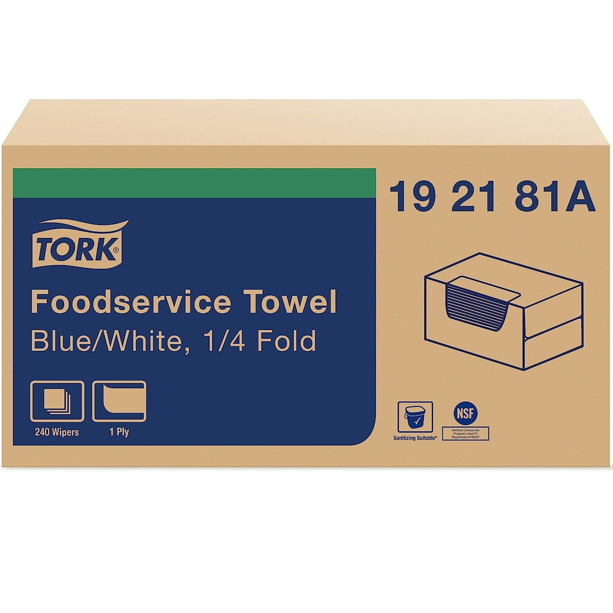 TorkÂ® Foodservice Cloth Towel, 1-Ply, 1/4 Fold, 240 Towels (192181A)