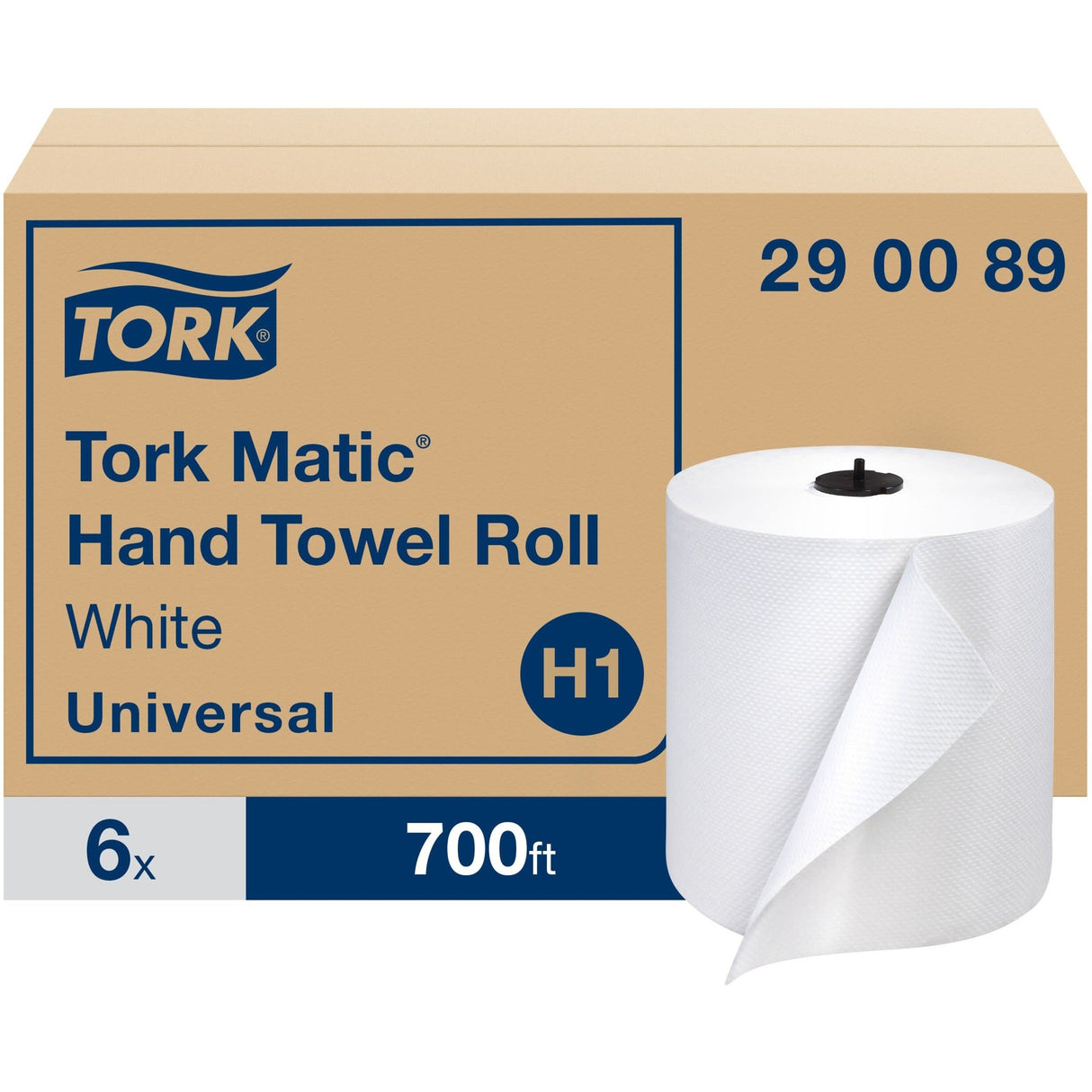 TorkÂ® Advanced Hardwound Roll Paper Towels, White, 700-ft., 6 Rolls (290089)