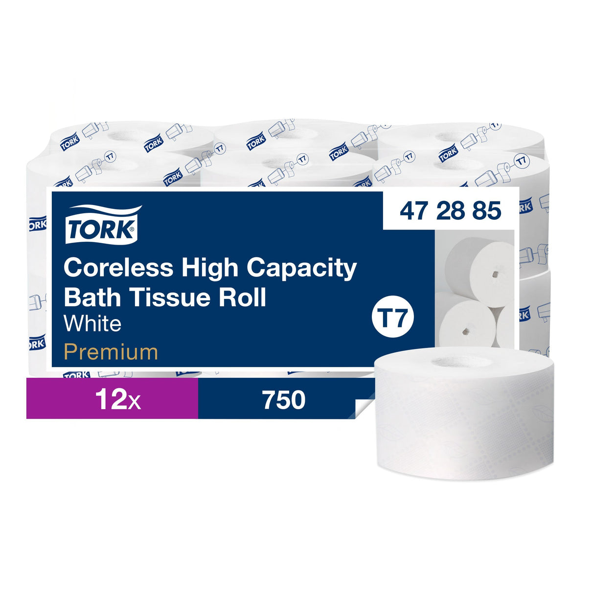 TorkÂ® Coreless High Capacity Toilet Paper, 2-Ply, 750 Sheets, 12 Rolls (472885)