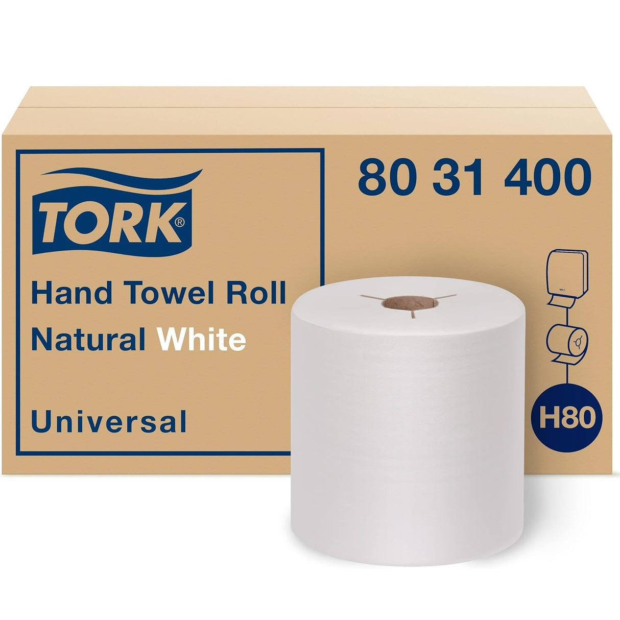 TorkÂ® Universal Hardwound Roll Paper Towels, White, 800-ft., 6 Rolls (8031400)