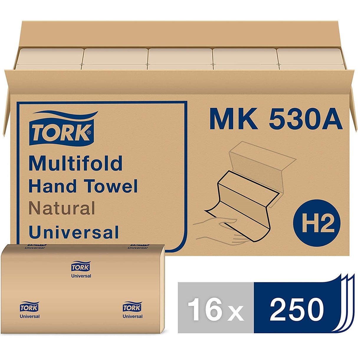 TorkÂ® Universal Multifold Paper Towels, 1-Ply, Brown, 4000 Towels (MK530A)