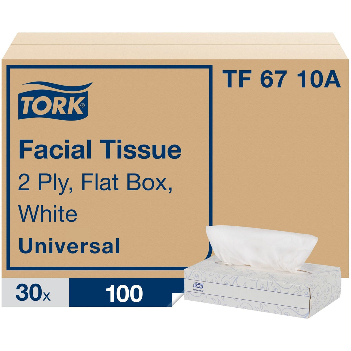 TorkÂ® Universal Facial Tissue, 2-Ply, 100 Tissue Box, 30 Boxes (TF6710A)