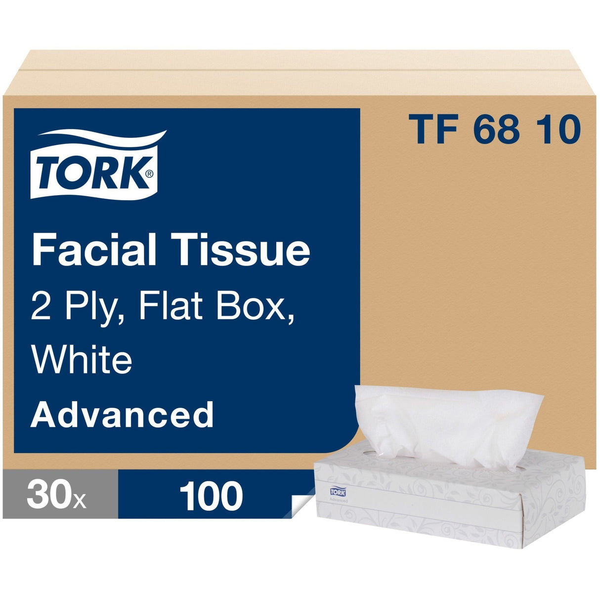 TorkÂ® Advanced Facial Tissue, 2-Ply, 100 Tissue Box, 30 Boxes (TF6810)