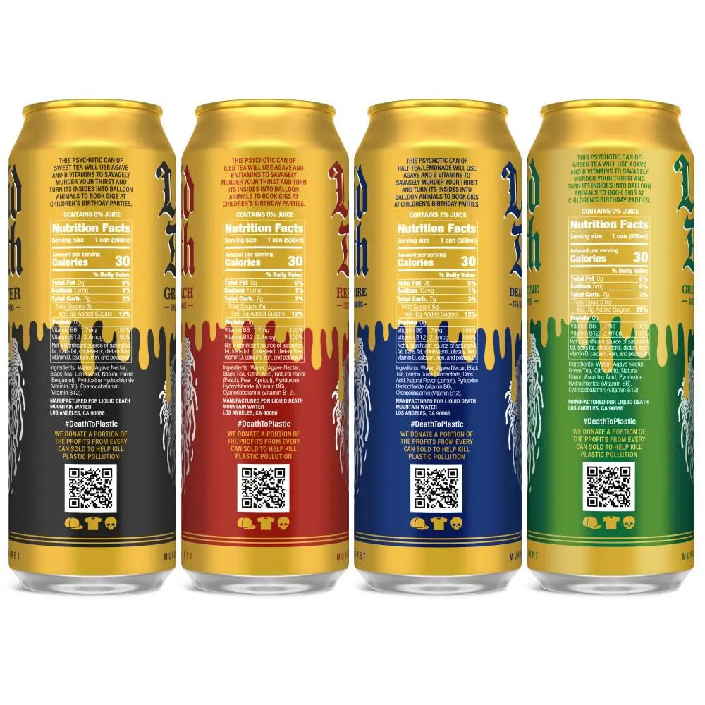 Iced Tea Variety 12-Pack (19.2 Oz Cans) (Grim Leafer, Rest in Peach, Dead Billionaire, Green Guillotine)