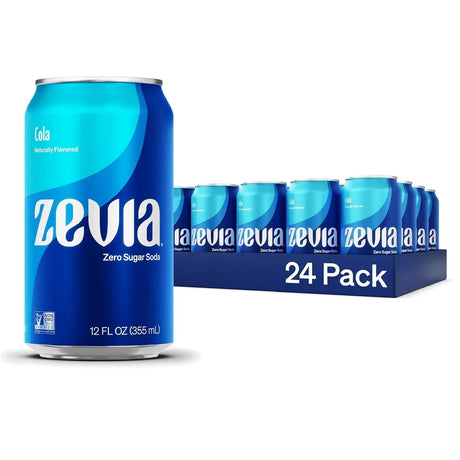 Zero Sugar Soda, Cola, 12 Oz Cans (24-Pack) – Naturally Sweetened, Zero Calorie Sugar Free Soda - Non-Gmo Project Verified, Gluten-Free, Vegan